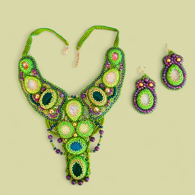Set "agate in nuanțe de verde"