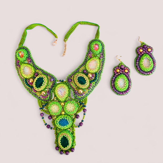 Set "agate in nuanțe de verde"