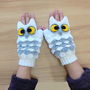 Bufnite Albe - Manusi fara degete pentru adulti, crosetate. Manusi inedite handmade.