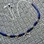 Colier argint lapis lazuli charm 5 stele lant argint minimalist boho chic trendy - Transport gratuit