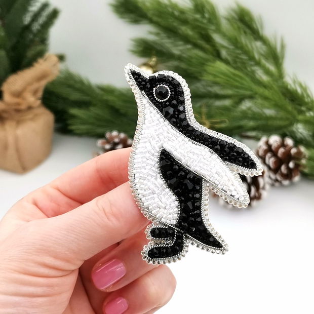 Broșă pinguin - Simfonie Arctică
