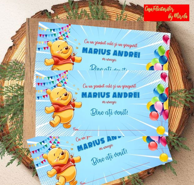 Banner de întâmpinare oaspeți Winnie the Pooh