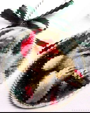 glob pe lemn cu mos craciun 47217