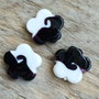 Margele floare, sticla lampwork, 25 mm