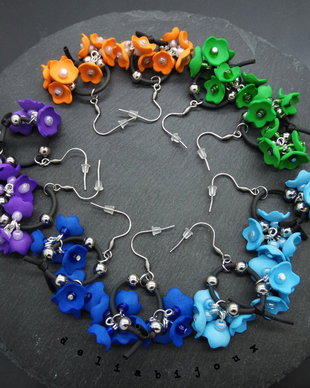 Cercei handmade statement unicat - design floral (cod1104)