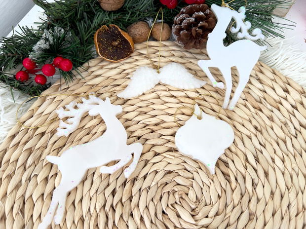 Set Decoratiuni rasina " White Christmas"