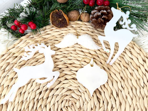 Set Decoratiuni rasina " White Christmas"