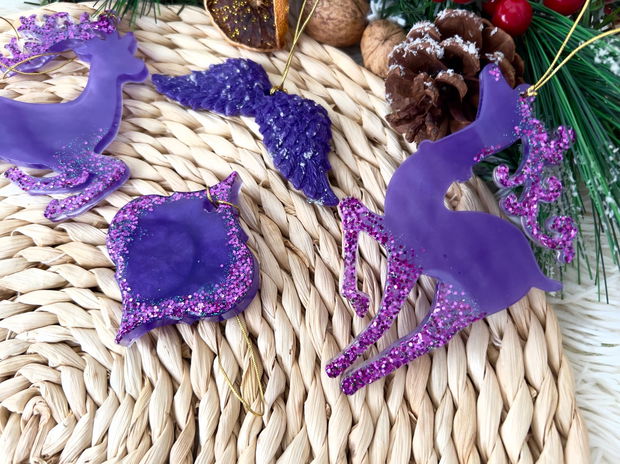 Set Decoratiuni rasina " Purple winter"