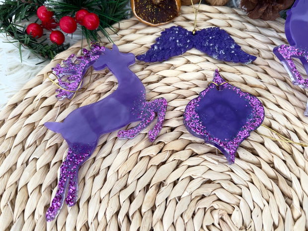 Set Decoratiuni rasina " Purple winter"