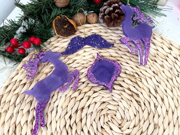 Set Decoratiuni rasina " Purple winter"