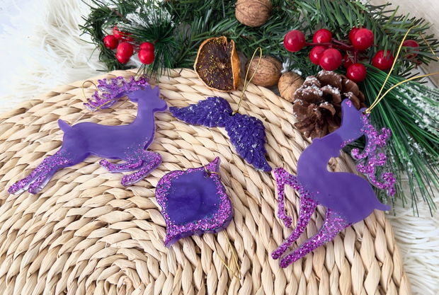 Set Decoratiuni rasina " Purple winter"