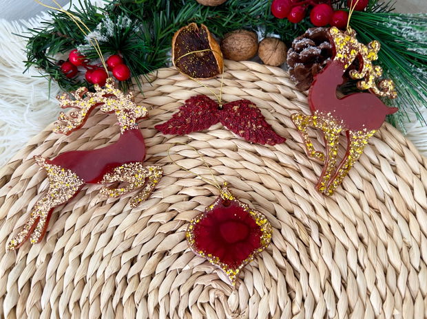 Set Decoratiuni rasina " Red Christmas"