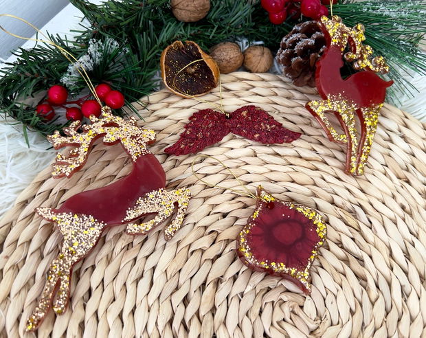 Set Decoratiuni rasina " Red Christmas"