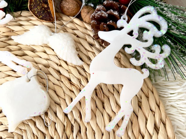 Set Decoratiuni rasina "White X MAS"