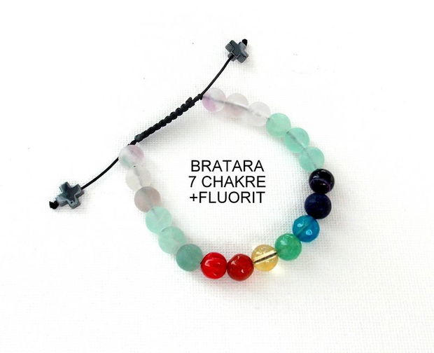 Bratara 7 CHAKRE+Fluorit