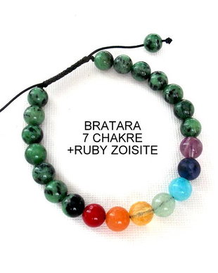 Bratara 7 Chakre+RubyZoisite