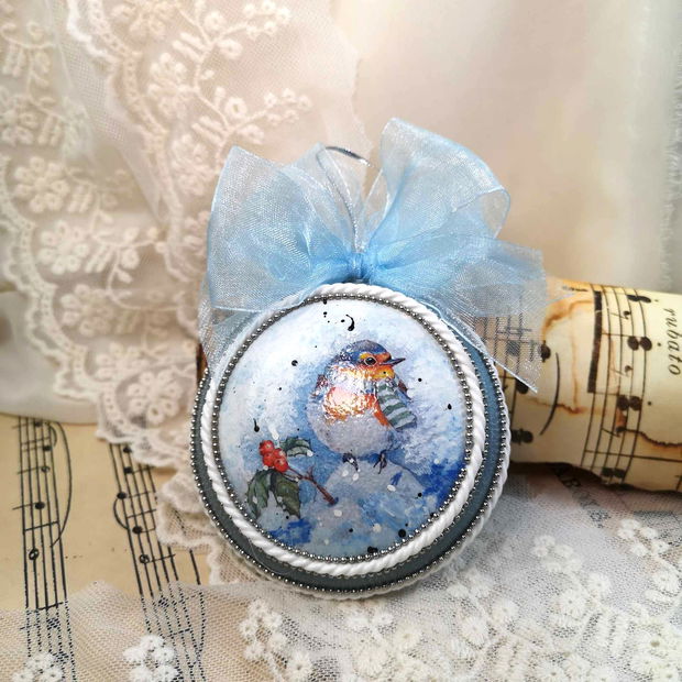 Glob handmade pentru bradul de Craciun - blue Christmas