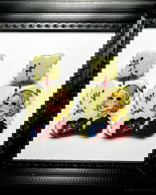 Cercei pictati manual dupa Nicolae Tonitza