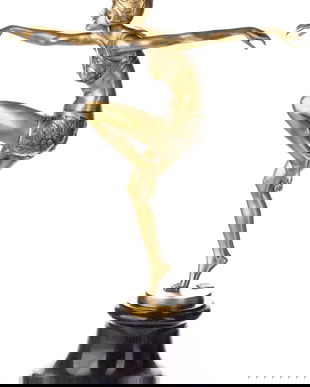 Dansatoare cu turban-statueta Art Deco din bronz