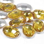 Cabochon din sticla, oval, 10x8 mm, galben floarea soarelui