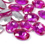 Cabochon din sticla, oval, 18x13 mm, fuchsia