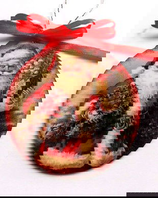 glob pe lemn cu mos craciun 47219