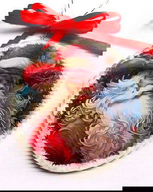 glob pe lemn cu mos craciun 47220