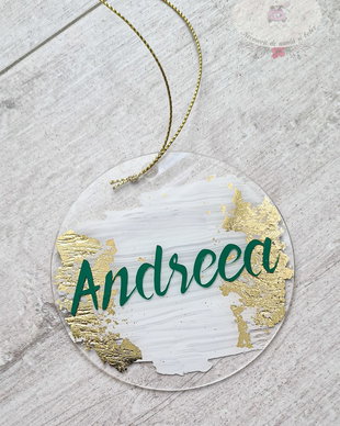 Glob acrilic cu foita aurie personalizat