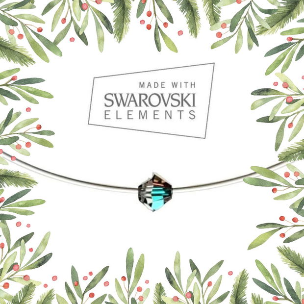 Colier/Choker transparent cu argint 92.5 și Swarovski Elements