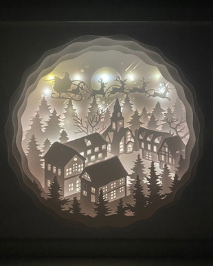 tablou 3D cu iluminare (shadowbox)