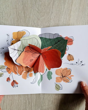 Felicitare Florală 3D/Pop-up