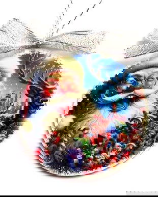 glob pe lemn cu mos craciun 47222