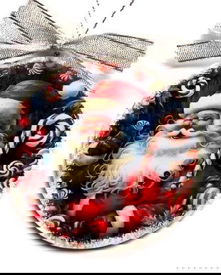 glob pe lemn cu mos craciun 47224