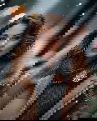 Brosa multicolora iarna GLOBULET crem-roz, Broșa unicat handmade cu perle de Crăciun, Brosa in formă de GLOB cu fundă și mesaj motivațional