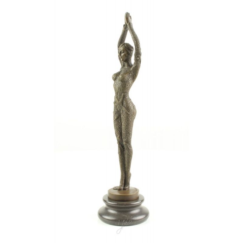 Steaua de Mare-statueta Art Deco din bronz pe un soclu de marmura