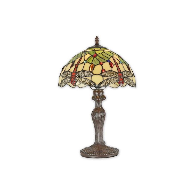 Lampa Tiffany din bronz cu libelule