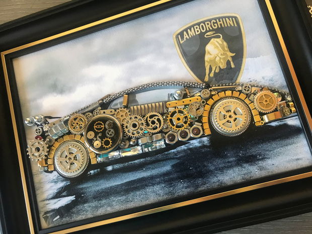 Masina model Lamborghini Cod M 530・Cadouri zile de nastere・Tablouri pentru el・Piese de ceas