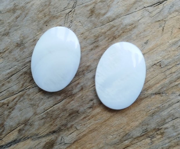 Cabochon sidef alb, natural, 25x18 mm (2 buc)