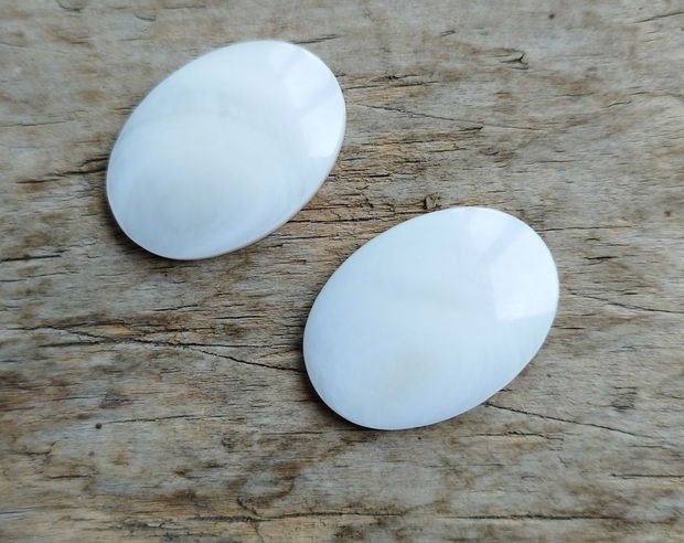 Cabochon sidef alb, natural, 25x18 mm (2 buc)