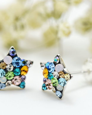 Cercei handmade cu surub forma Stea / Steluta / Star  Argint 925