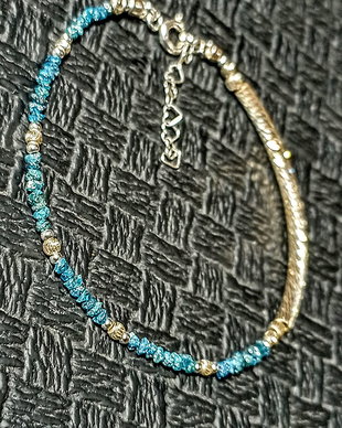 Rezervata Bratara argint diamant brut albastru minimalista asimetrica boho chic trendy - Transport gratuit