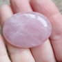 Cabochon cuart roz, 40x30x7 mm
