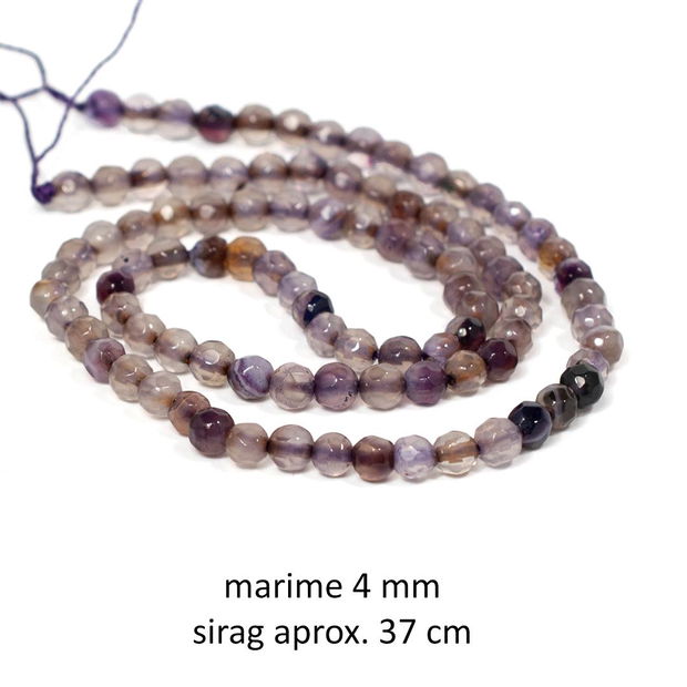 Sirag Agate fatetate, naturale, 4 mm, AGT-320
