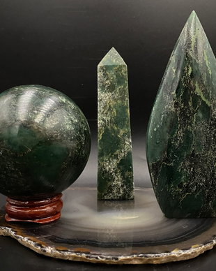Verdit (Jad African) - set decorativ din piatra semipretioasa