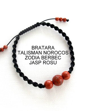 Bratara Zodia BERBEC*Talisman Norocos*JaspRosu