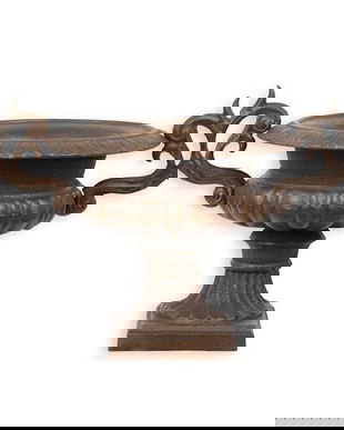 Amfora din fonta antik brown pentru gradina