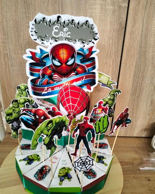 Cutie felie de tort / cutii marturii super eroi/ hulk