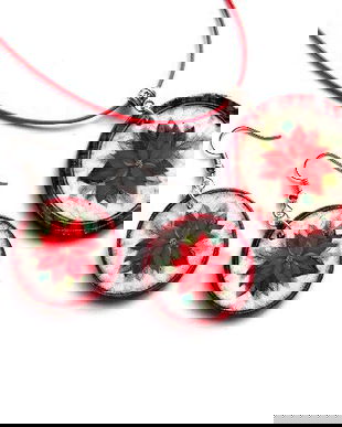 set bijuterii lemn de craciun 47433