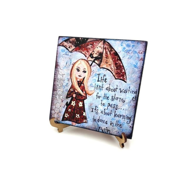 Placuta decorativa cu suport, Dance in the rain, 4304