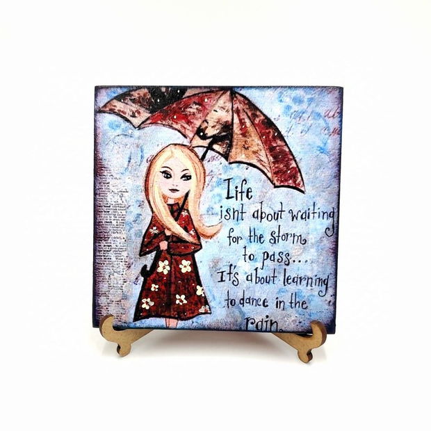 Placuta decorativa cu suport, Dance in the rain, 4304